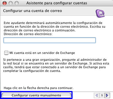 Configurar cuenta manualmente